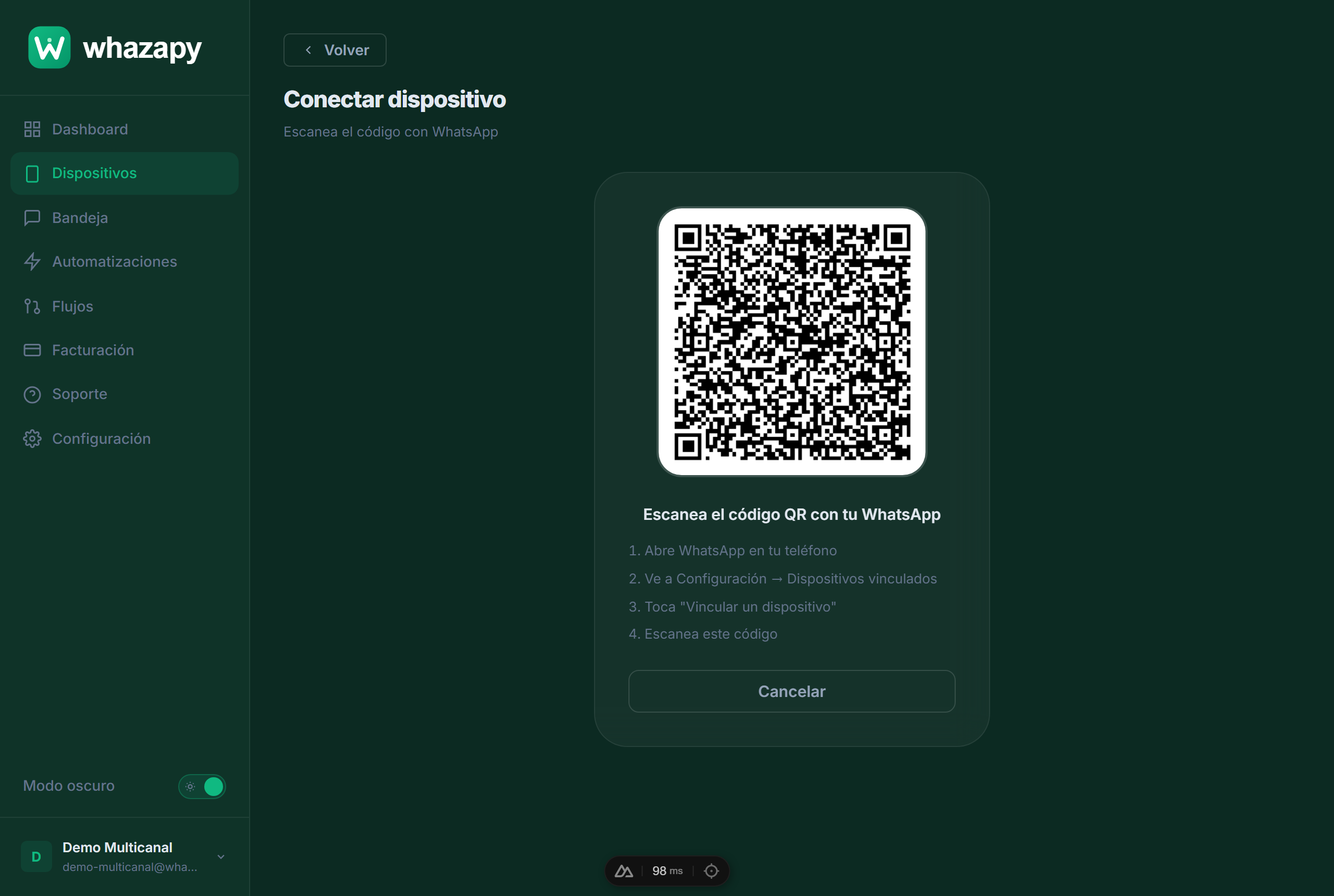 Código QR de conexión WhatsApp