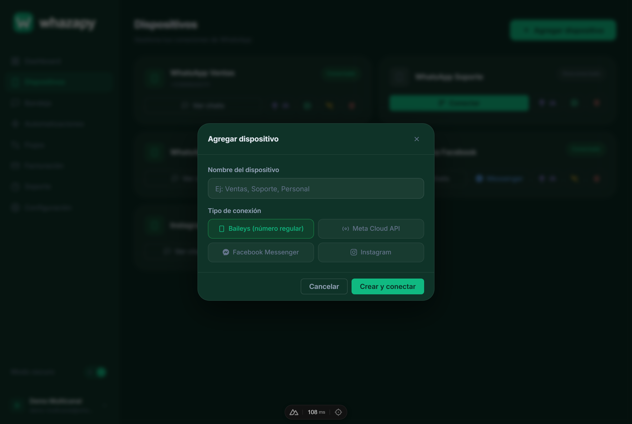 Modal para agregar nuevo dispositivo