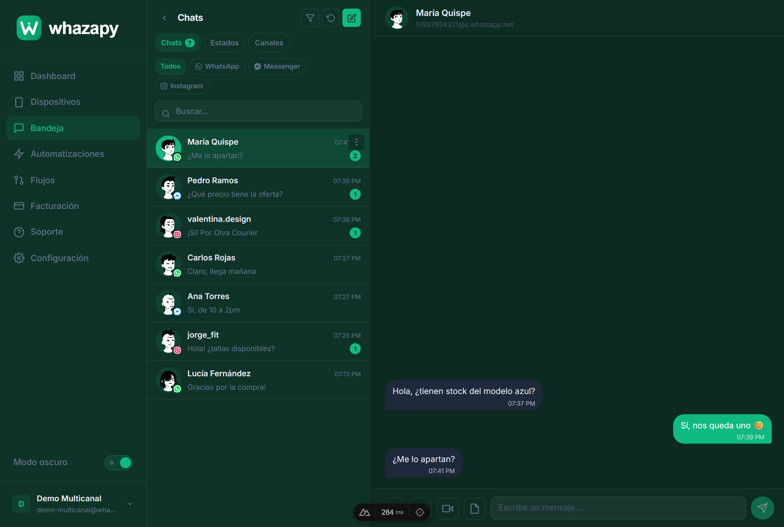 Conversación abierta en Whazapy