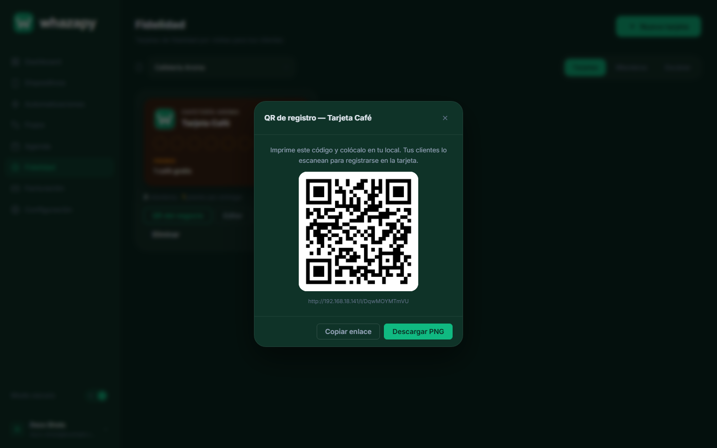QR de registro del negocio