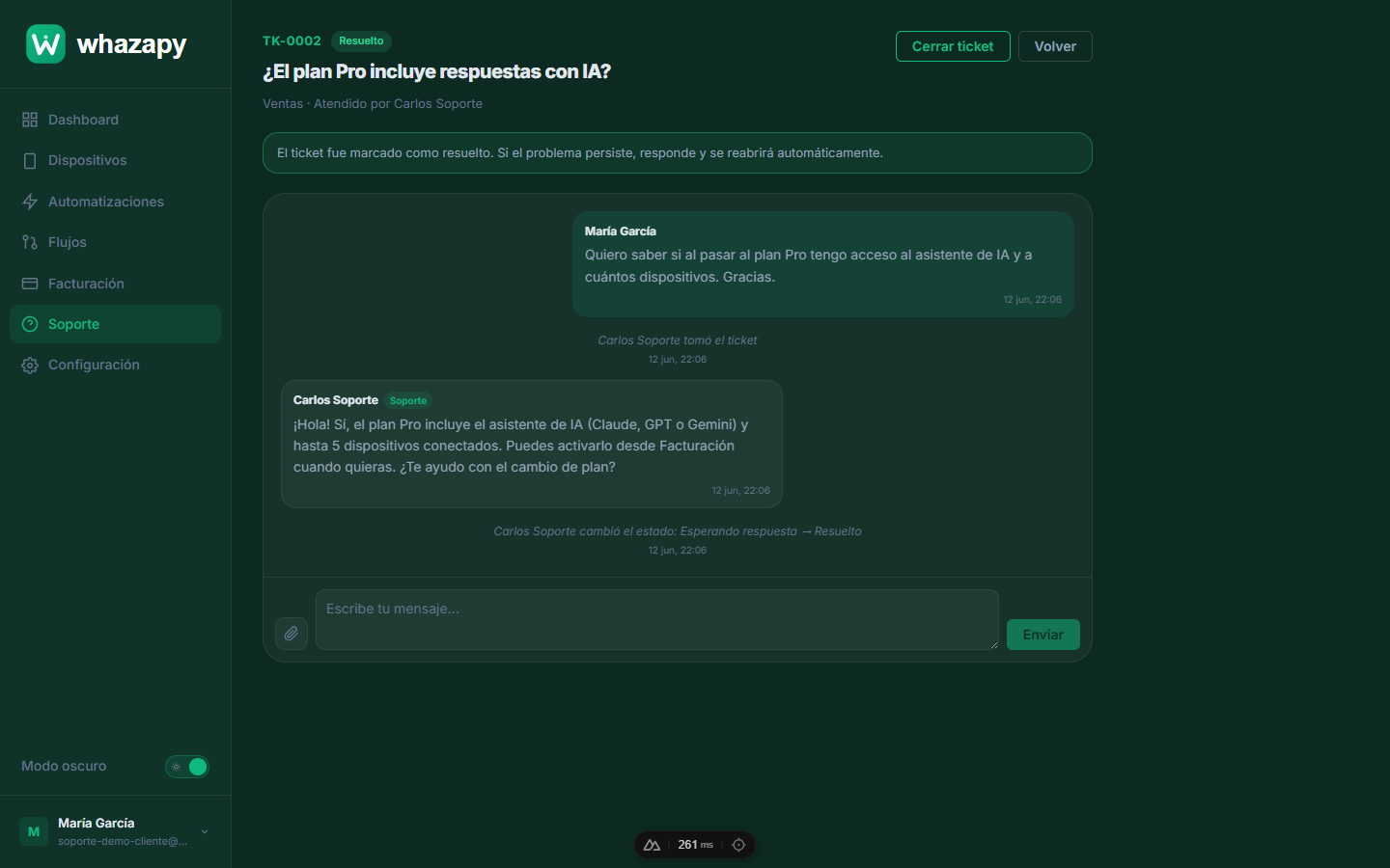 Ticket marcado como resuelto